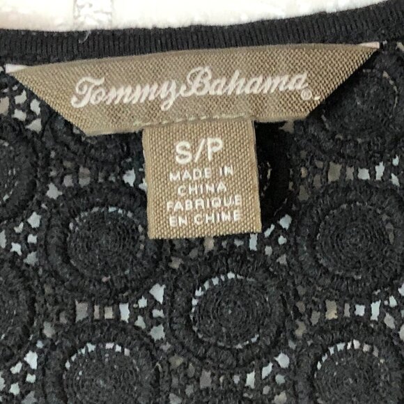 Tommy Bahama Black Eyelet Shift Dress Size S - Picture 2 of 4